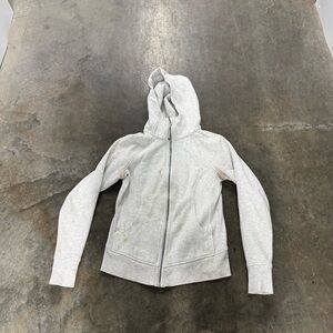 Gray Zip-Up Hoodie lululemon athletica size 6 flaws